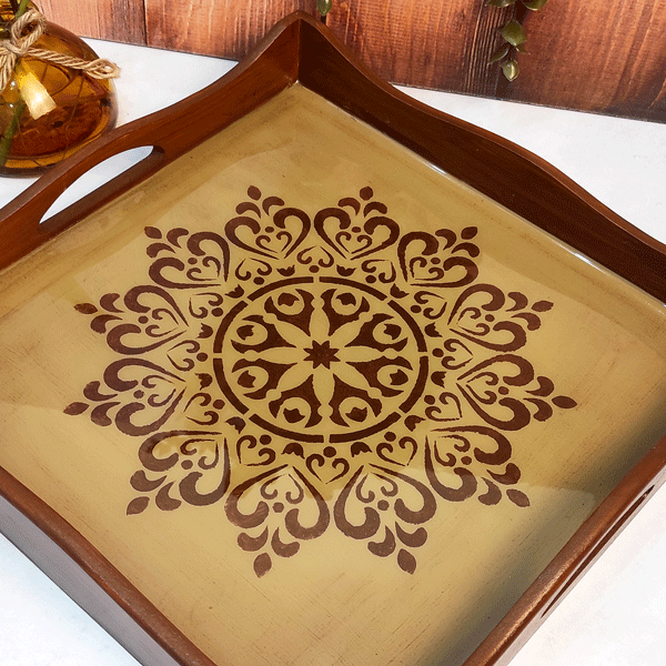 سینی چوبی رزینی طرح افسون